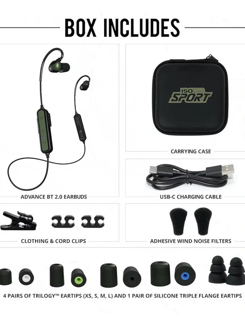 SPORT Advance BT 2.0 Bluetooth Electronic Hearing Protection - Green